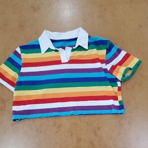 Colorful Striped Women's Polo Shirt